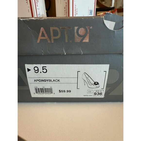 Apt. 9 Black Embellished Cindy Platform Peep Toe Shoes Size 9.5 Y2K, Whimsygoth - Picture 9 of 13